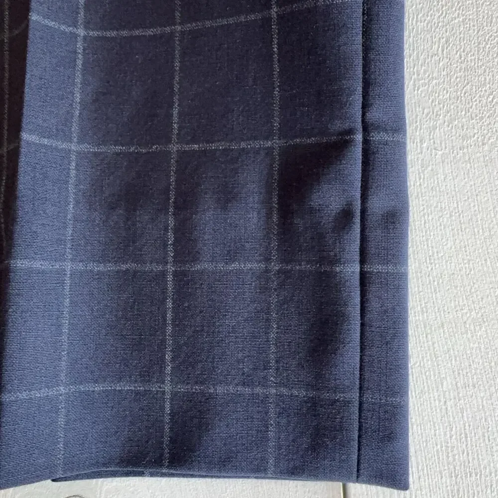 Brooks Brothers Dress Pants Mens 38x32 Navy Check Stretch Wool Blend Business - Picture 13 of 15